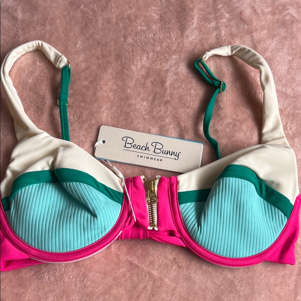 Beach Bunny Pink and Aqua Bra